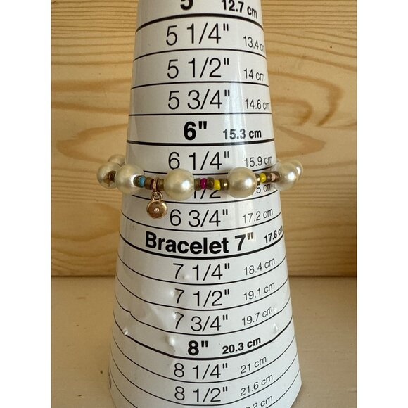Beaded Bracelet With Faux Pearls & Multicolored Beads - Picture 2 of 3
